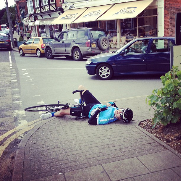 Man down! Stu takes a break and earns a standing ovation from a packed pub