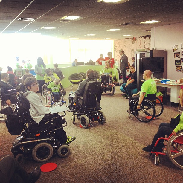 Watching Team Whizz Kidz show off their wheelchair skills. Awesome.